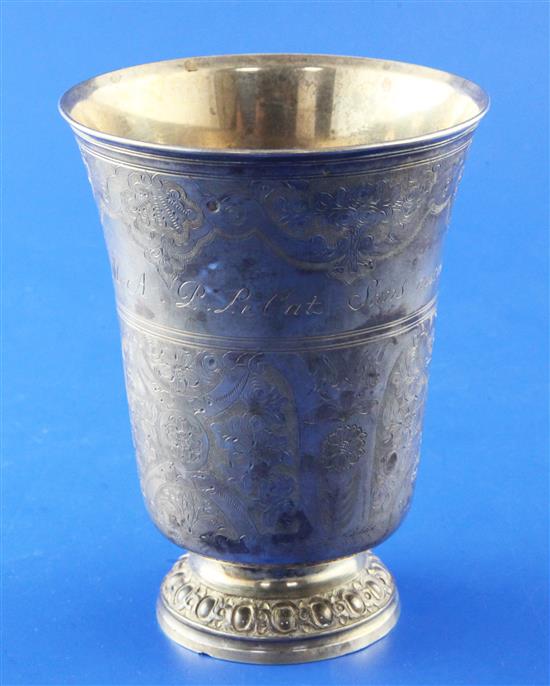 A late 18th century French silver beaker, 6.5 oz.